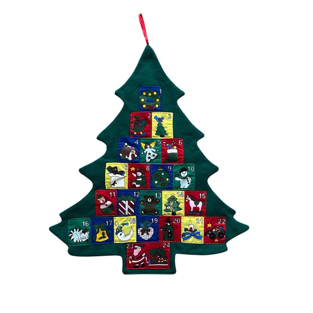 Christmas Tree Felt Countdown To Christmas Advent Calendar Wall Hanging Pockets